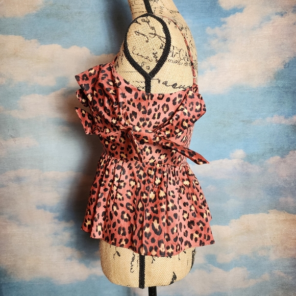 Rebecca Taylor Leopard Bow Top - Picture 5 of 15